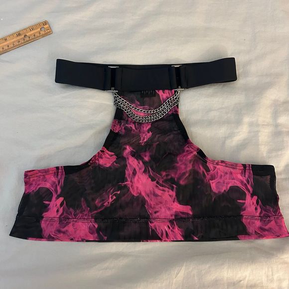 Syzygy The Label Mesh Mini Skirt, Burner Barbie, Pink Black, Rave Cover-Up - Picture 4 of 9